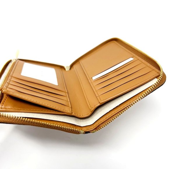 NWT Coach Medium ID Zip Wallet With Diary Embroidery Penny Multi Grained Leather - Picture 7 of 15